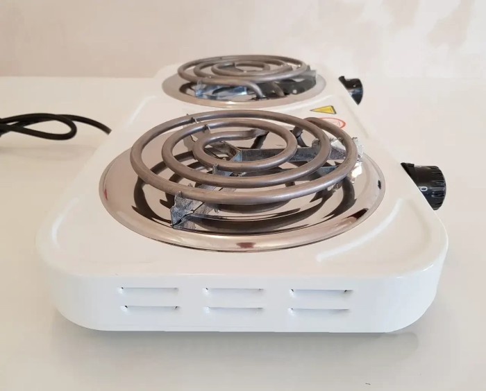 Электрическая настольная плита две конфорки Hot Plate HP-JX2020B спиральный тен, 2 кВт, 5 режимов Белый UKG