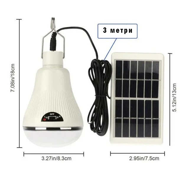 Аккумуляторный фонарик 10W с солнечной панелью Golden Road GR-020 для улицы и помещений