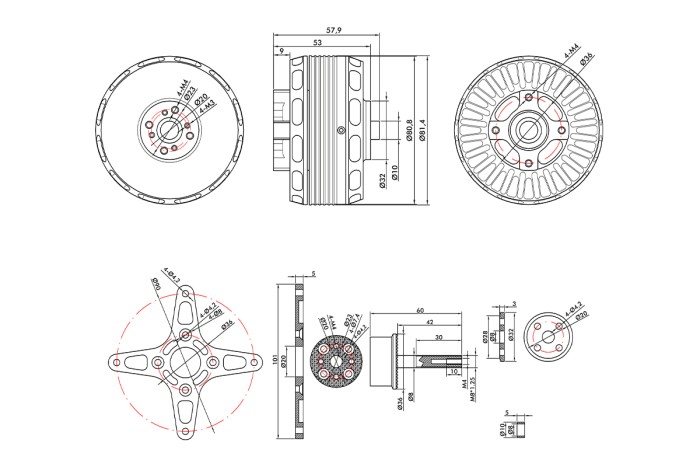 Мотор T-Motor AT7215 30CC KV270 8S 4800W для літаків