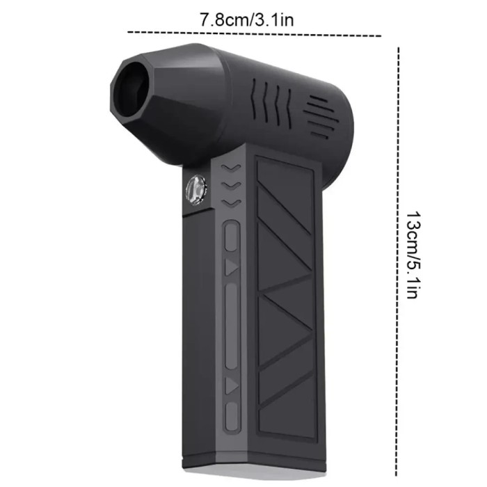 Мини турбовентилятор 5000мАч, от USB, ZY7400-SE/PRO / Аккумуляторная воздуходувка / Портативный турбофен
