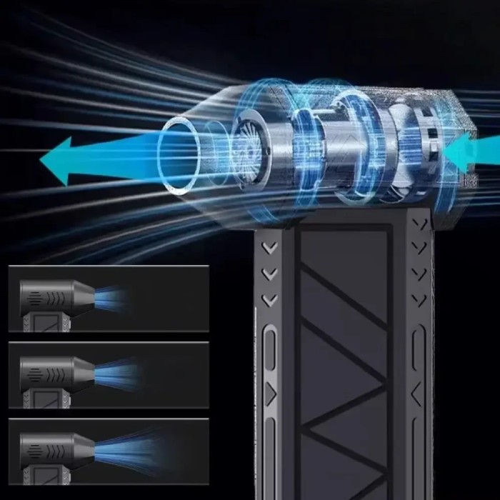 Мини турбовентилятор 5000мАч, от USB, ZY7400-SE/PRO / Аккумуляторная воздуходувка / Портативный турбофен