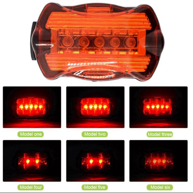 Велоліхтар STOP 198-5LED на батарейках 2xAAA