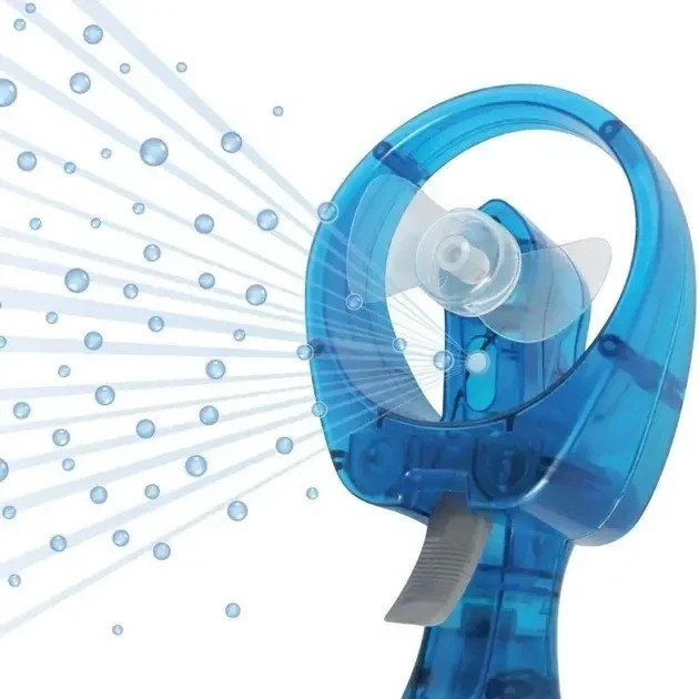 Вентилятор ручной Water Spray Fan с увлажнителем | Портативный ручной мини-вентилятор BLUE