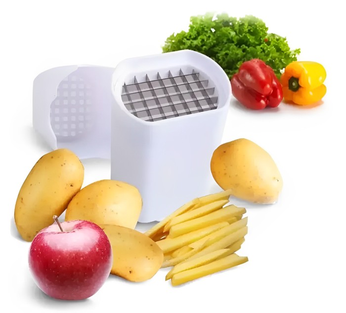 Устройство для нарезания картошки фри Lot de coupe legumes размер 10х13х8см, пластик/нержавеющая сталь