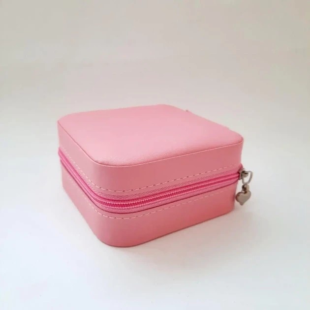 Шкатулка-органайзер для украшений, кожаная PINK Розовый