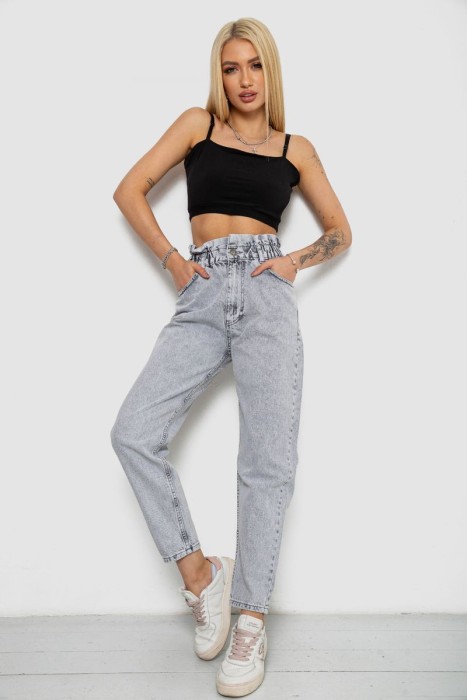 Джинси жіночі Mom-fit, колір блакитний, 244R1601S20