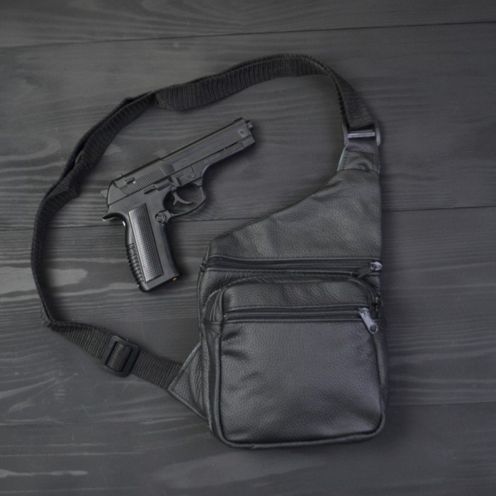 Подарунковий набір 2В1! Сумка шкіряна + професійний ліхтар: POLICE BL-X71-P50