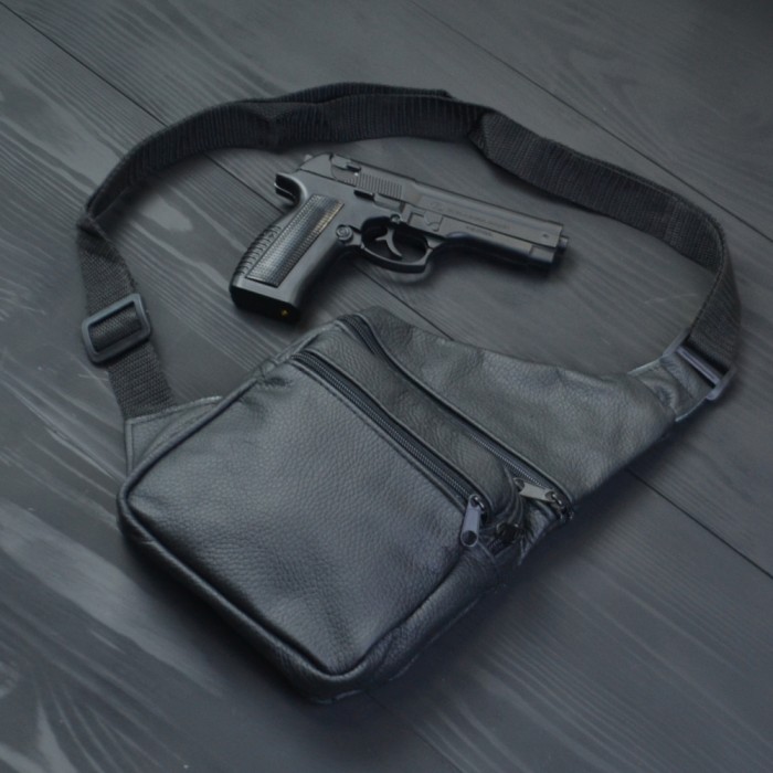 Подарунковий набір 2В1! Сумка шкіряна + професійний ліхтар: POLICE BL-X71-P50