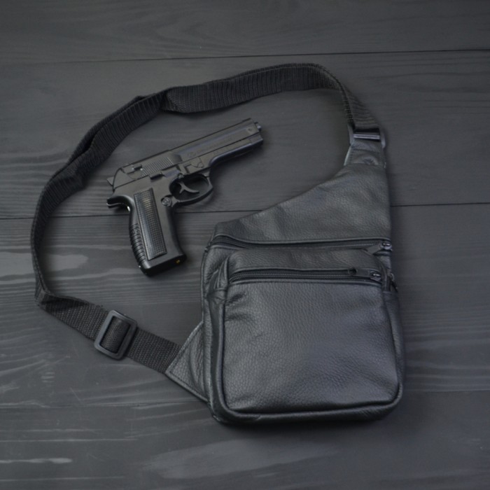 Подарунковий набір 2В1! Сумка шкіряна + професійний ліхтар: POLICE BL-X71-P50