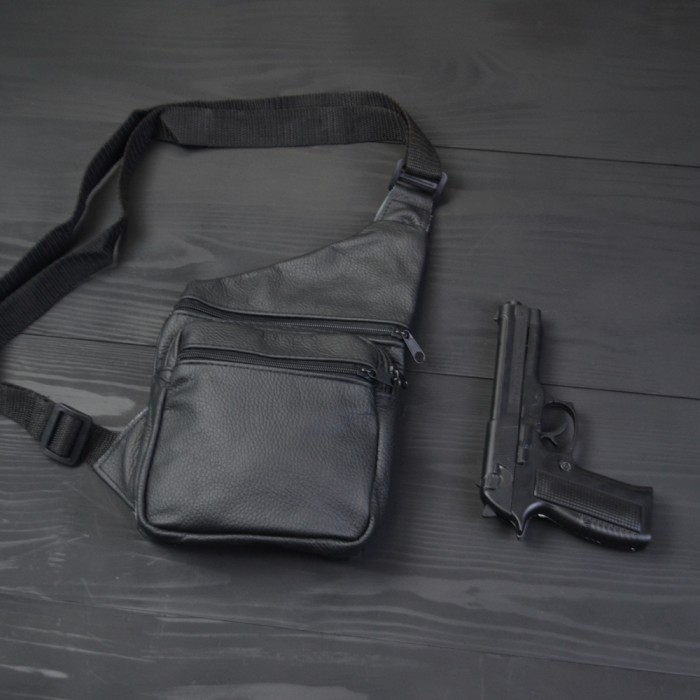 Подарунковий набір 2В1! Сумка шкіряна + професійний ліхтар: POLICE BL-X71-P50