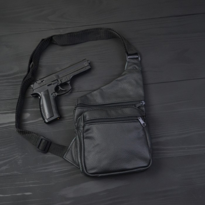 Подарунковий набір 2В1! Сумка шкіряна + професійний ліхтар: POLICE BL-X71-P50