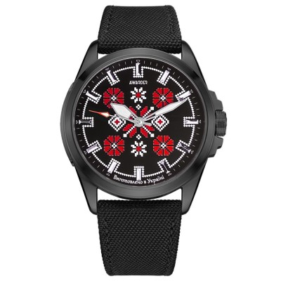 Awarder Embroidery Black-Red Black Battery 10ATM