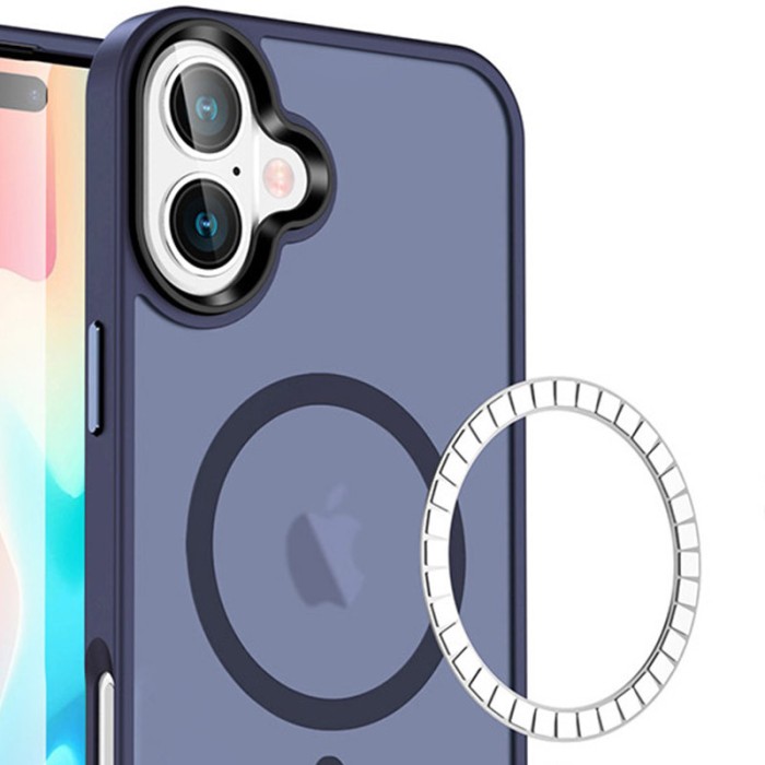 TPU+PC чохол Metal Buttons with MagSafe Colorful для Apple iPhone 16 Plus (6.7") Зелений / Dark Green