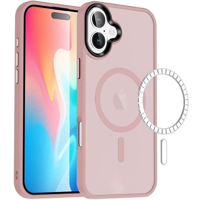 TPU+PC чохол Metal Buttons with MagSafe Colorful для Apple iPhone 16 Plus (6.7") Зелений / Dark Green
