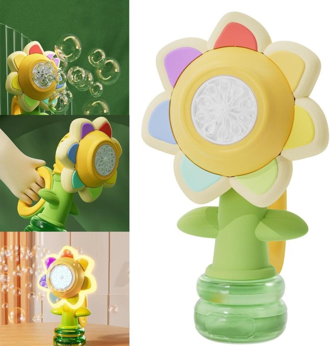 Генератор мыльных пузырей в форме подсолнуха с подсветкой Seven COLOR FLOWER