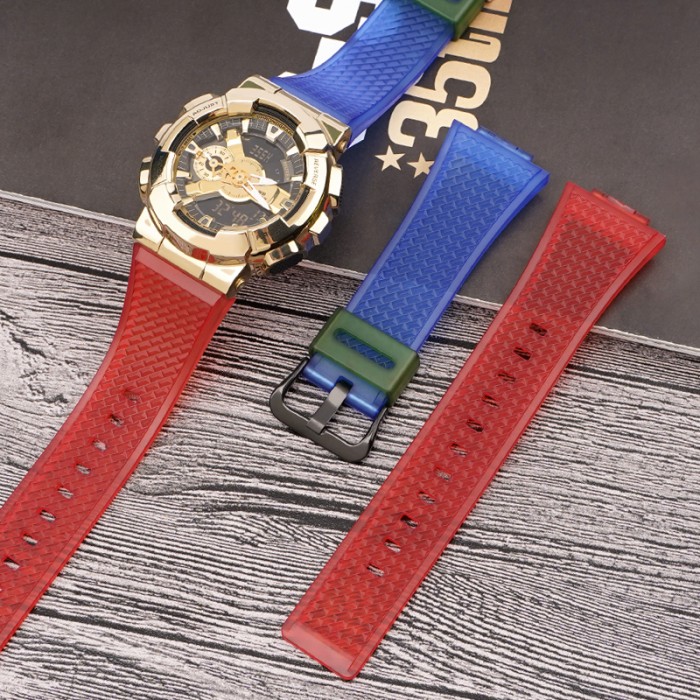 Ремінець для Casio G-Shock GA-100/110 Transl-Red-Blue SI