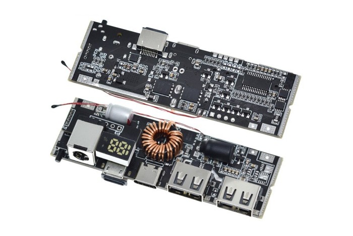 Плата для повербанка 5 USB портів 100W 5A зі швидкою зарядкою QC3.0 (на 4 елементи 18650)
