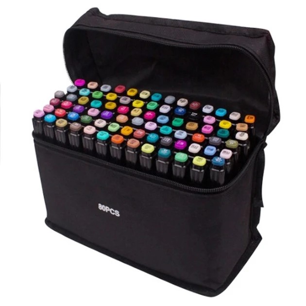 Маркеры TOUCH Sketch Marker Black 80 шт разноцветные + сумка