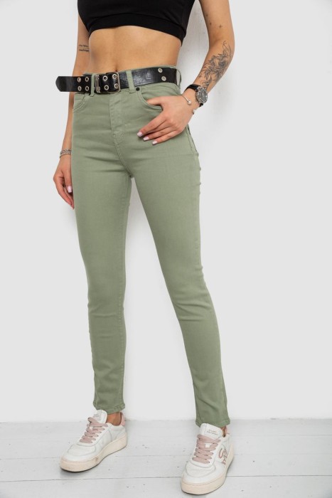 Джинси жіночі Skinny Американки, колір оливковий, 182R00252