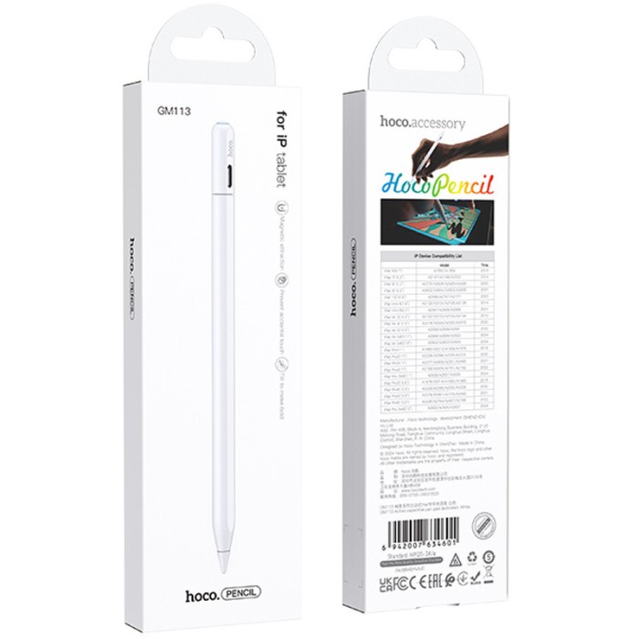 Стилус Hoco GM113 Active capacitice pen for iPad White