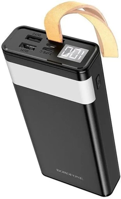 Повербанк BOROFONE BJ18-20000мАч Power Bank с цифровым дисплеем, фонарем, 2хUSB Черный BYT