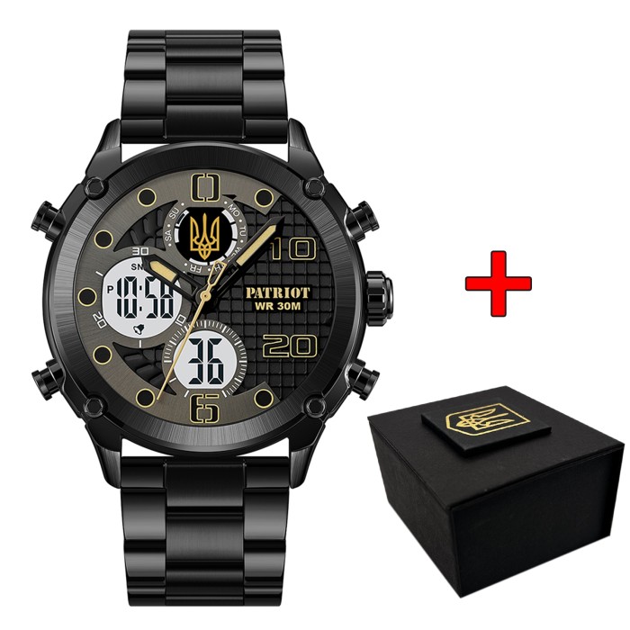 Patriot 017 Тризуб Золото Black-Black-White Steel