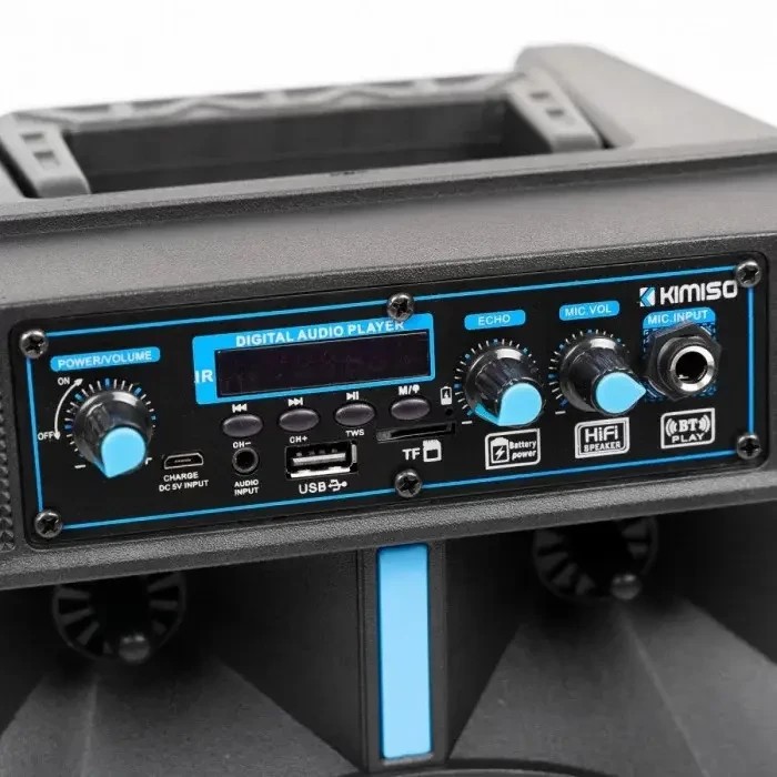 Kimiso QS-845 8" Беспроводная портативная bluetooth колонка чемодан с караоке