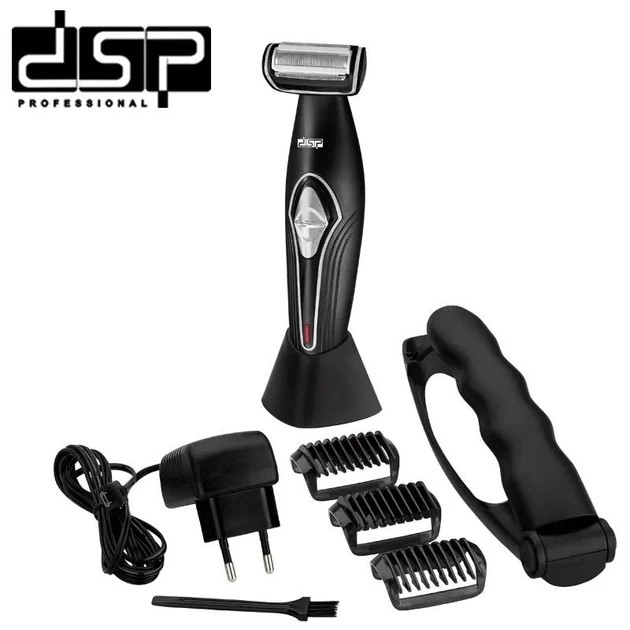 Электробритва для мужчин DSP 60050 IPX5 роторная для влажного и сухого бритья с 3 съёмными насадками и триммер