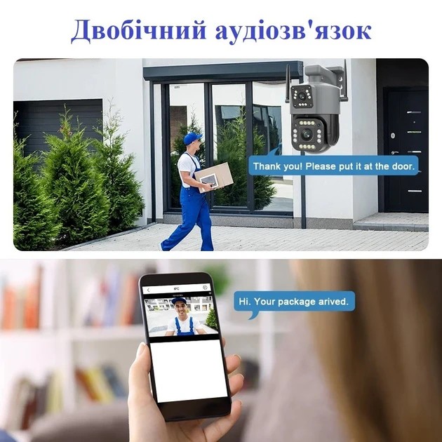 Уличная  камера V380 8Мп 2 объектива удаленный просмотр поддержка  Wi Fi