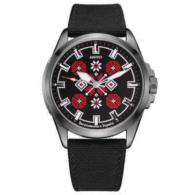 Awarder Embroidery Silver-Red Black Battery 10ATM