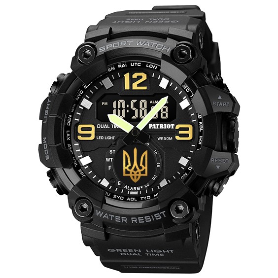 Patriot 003BKUAGD Тризуб золото Чорні + Коробка.