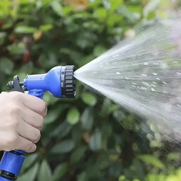 Шланг садовый 120 м для полива с распылителем 7 режимов работы V-HOSE PRO Синий