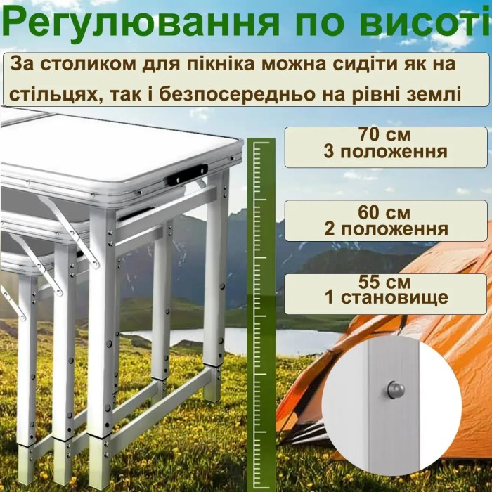 УЦЕНКА! Туристический усиленный складной стол Grand Picnic для пикника и 4 стула (Поврежден корпус 3075)