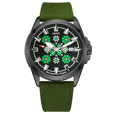 Awarder Embroidery Black-Green Green  Automatic 10ATM