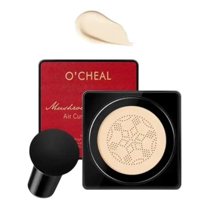 Кушон для лица + спонжик Beauty Linasi Red O`CHEAL, Натуральный оттенок / Тональный крем / Крем пудра