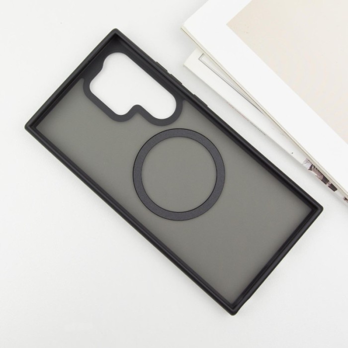 TPU+PC чохол Metal Buttons with MagSafe Colorful для Samsung Galaxy S25 Ultra Сірий / Grey