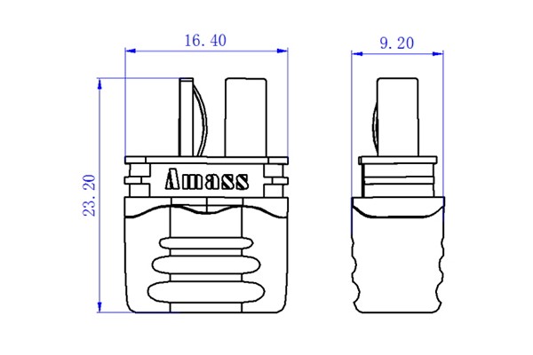 50 шт - Конектори AMASS T Plug Male