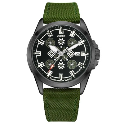 Awarder Embroidery Black-Army Green Green  Automatic 10ATM