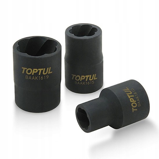 Набір головок для пошкоджених гайок на планці TOPTUL 1/2" 9 од. GAAG0903