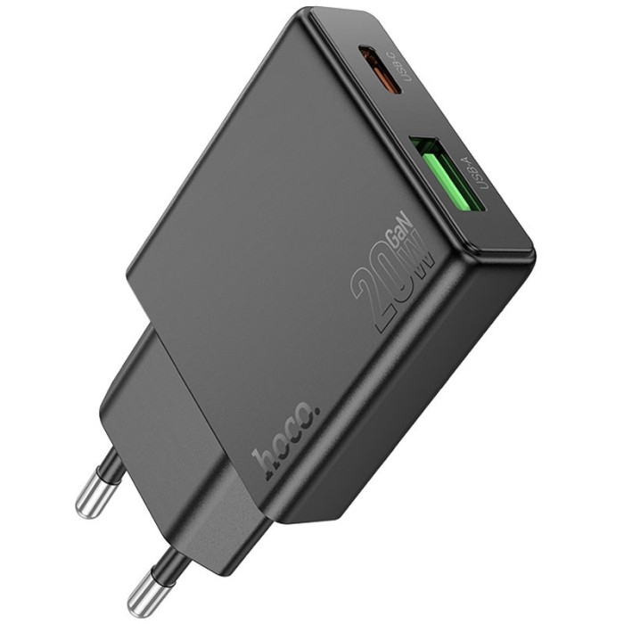 МЗП Hoco N38 Delgado PD20W+QC3.0 (1USB-A/1C) Black