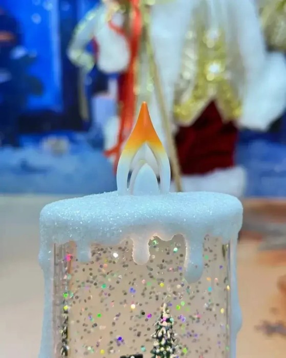 Новогодний музыкальный ночник-светильник XMAS wdl 23005c Музыкальная свеча