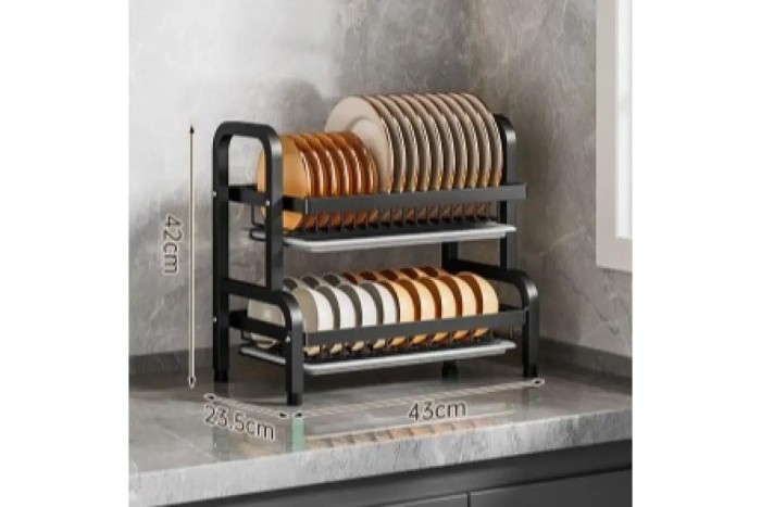 Органайзер для сушки и хранения посуды металл 2 яруса Bawl Rack (R2F-43см)