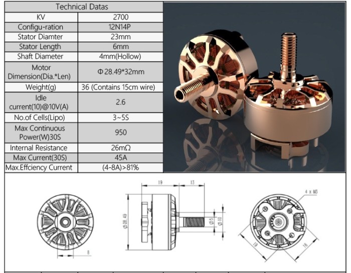 Двигун AirBot Mr. Copper 2306 2400KV 3-5S для мультикоптерів