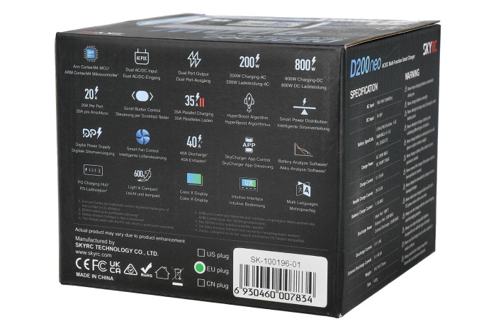 Зарядний пристрій універсальний дуо SkyRC D200neo 200W/800W з блоком живлення (SK-100196)