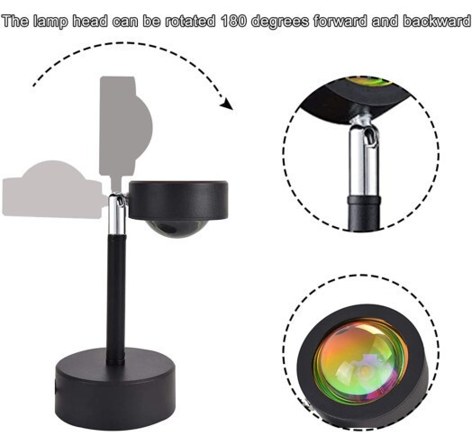 Проекционный светильник Sunset Lamp с эффектом заката, рассвета fm-23