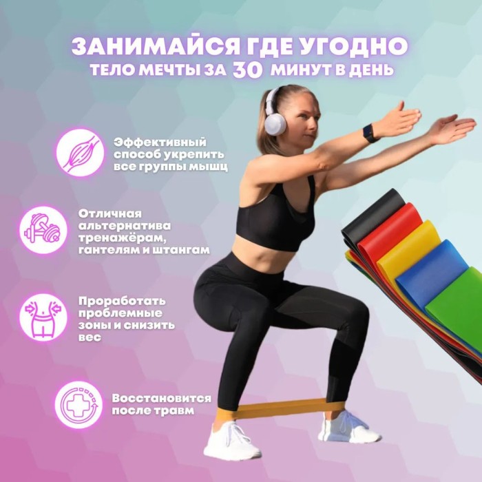 Гумовий еспандер для тренувань рук Гумовий еспандер Стрічка для тренувань Стрічка еспандер для фітнесу