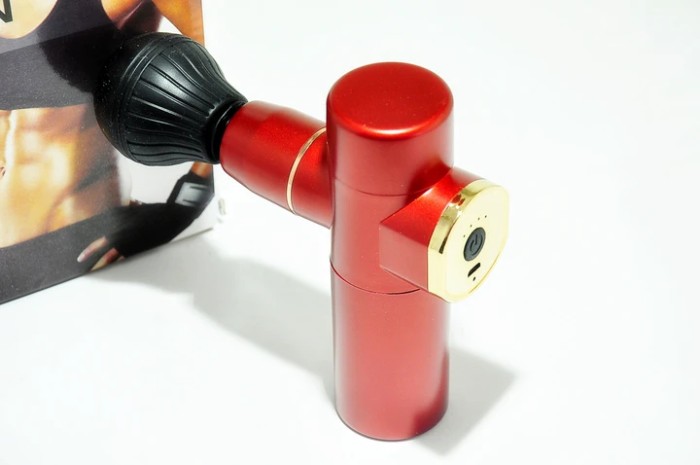Портативный ручной массажер пистолет для тела Fascial Gun Mini Red