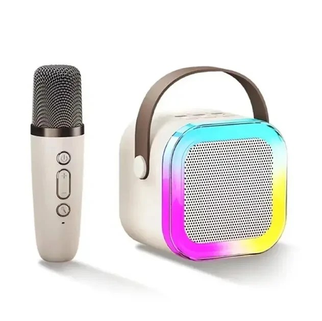 УЦЕНКА! Караоке Светодиодный беспроводной на 2 Микрофона, микрофон SPEAKER K12 (Плохая упаковка 3041)