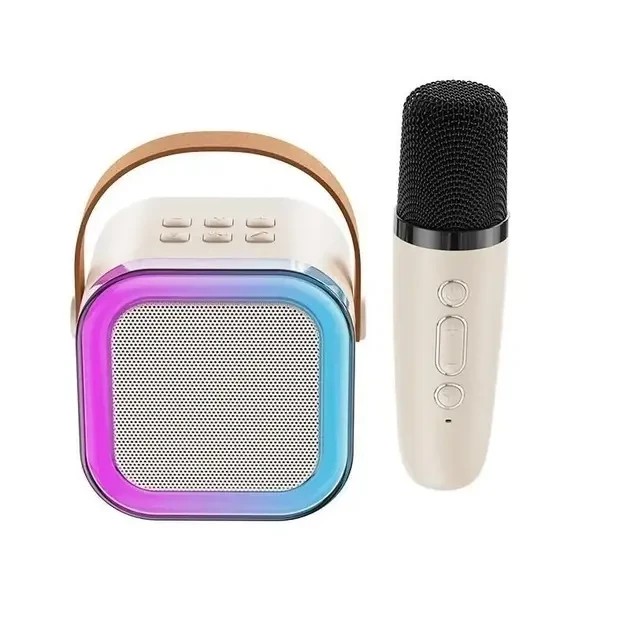 УЦЕНКА! Караоке Светодиодный беспроводной на 2 Микрофона, микрофон SPEAKER K12 (Плохая упаковка 3041)
