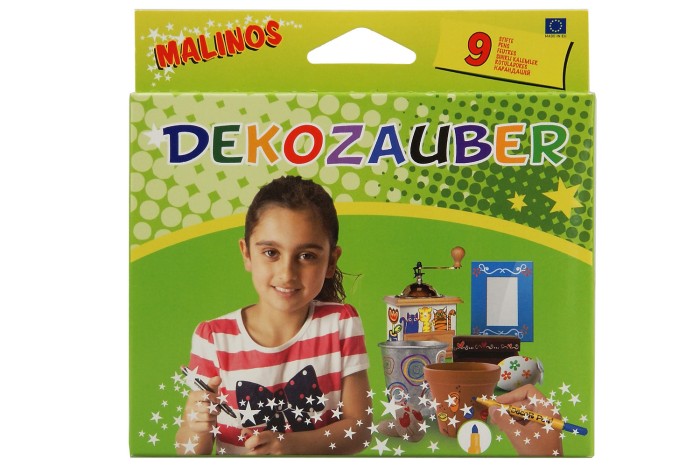 Фломастери для декорування MALINOS Dekozauber не стираються 9 (8 + 1) шт